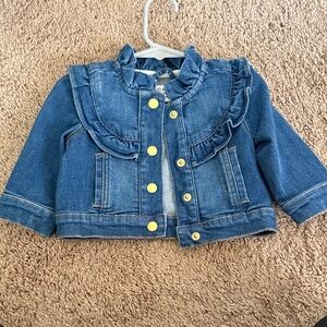 Janie and Jack Denim Ruffle Kids Jacket size 6-12 months